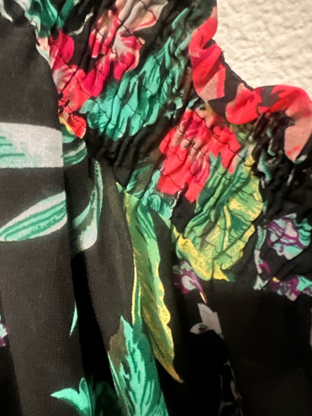 Blush Black Tropical Floral Wrap Blouse Resortwear Vacation Cruise Plus Sz 3x - Picture 4 of 8